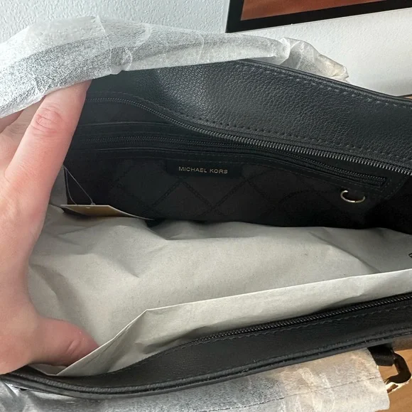 Michael Kors Laney Black Tote with Gold Accents - Picture 6 of 10